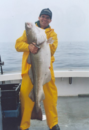 Cod fishing in the rain
