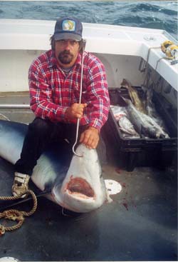 man with prized shark he caught
