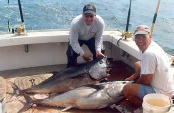 2 tuna fish on charter boat